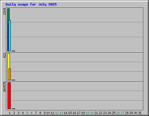 Daily usage for July 2025